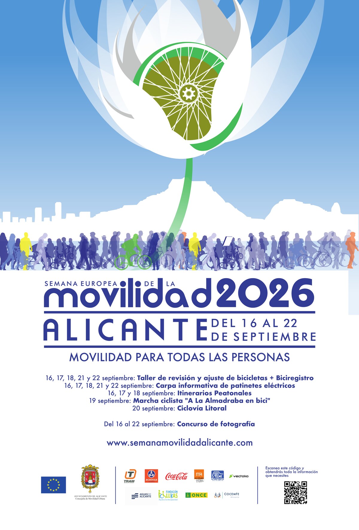 Cartel oficial de la Semana Europea de la Movilidad Alicante 2026